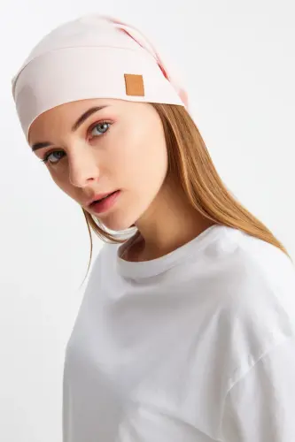 Ayollar uchun 4 faslli paxtali, elastik, ultra yumshoq yengil, terlatmaydigan, ip detallari bilan trikotaj shapka - upa - 1