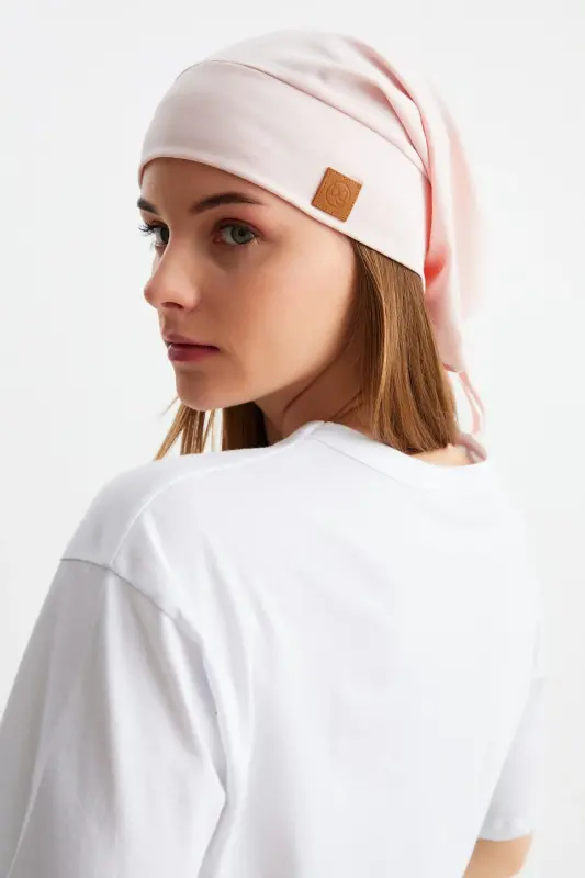 Ayollar uchun 4 faslli paxtali, elastik, ultra yumshoq yengil, terlatmaydigan, ip detallari bilan trikotaj shapka - upa - 5