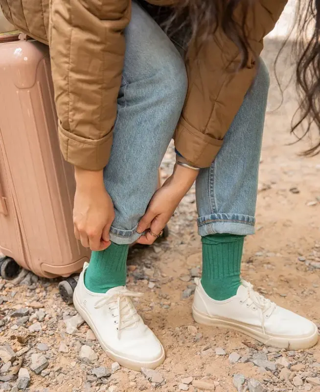 Ayollar uchun 6 ta to'plamli oddiy qovurg'ali futbolka panjalari - Denim - 5