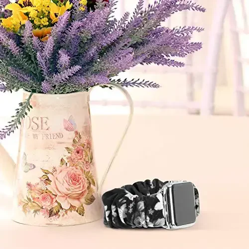 Ayollar uchun Apple Watch Bands Series 10 9 8 7 6 5 4 3 2 1 SE bilan mos keladigan Scrunchie Watch Bands, iWatch Bands 38mm 40mm 41mm 42mm 44mm 45mm 46mm 49mm Ultra uchun yumshoq elastik almashtirish bilaguzuk. - 4