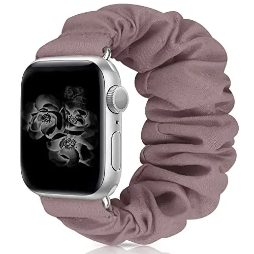 Ayollar uchun Apple Watch Bands Series 10 9 8 7 6 5 4 3 2 1 SE bilan mos keladigan Scrunchie Watch Bands, iWatch Bands 38mm 40mm 41mm 42mm 44mm 45mm 46mm 49mm Ultra uchun yumshoq elastik almashtirish bilaguzuk - 1