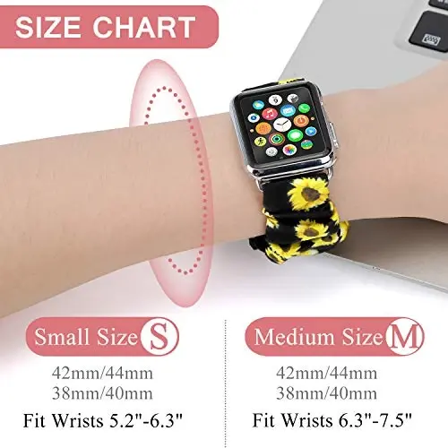 Ayollar uchun Apple Watch Bands Series 10 9 8 7 6 5 4 3 2 1 SE bilan mos keladigan Scrunchie Watch Bands, iWatch Bands 38mm 40mm 41mm 42mm 44mm 45mm 46mm 49mm Ultra uchun yumshoq elastik almashtirish bilaguzuk - 3