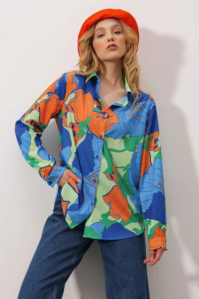 Ayollar uchun aralash Oversize uzun to'qilgan ko'ylak ALC-X6828 - TREND ALAÇATI STILI