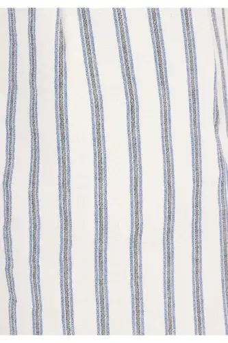 Ayollar uchun baland bel, cho'ntakli, oq shortilar (odatdagi o'lchamda) - 6