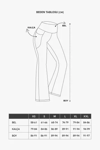 Ayollar uchun bej rangli baland bel shakllantiruvchi ikki cho'ntakli ispan uslubidagi shim bootcut - 7