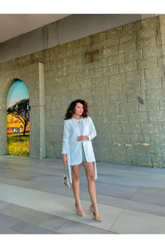 Ayollar uchun belbog'li Blazer ko'ylagi - HK STYLE (1)