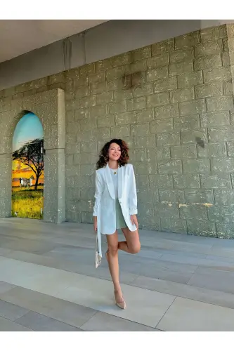 Ayollar uchun belbog'li Blazer ko'ylagi - 3