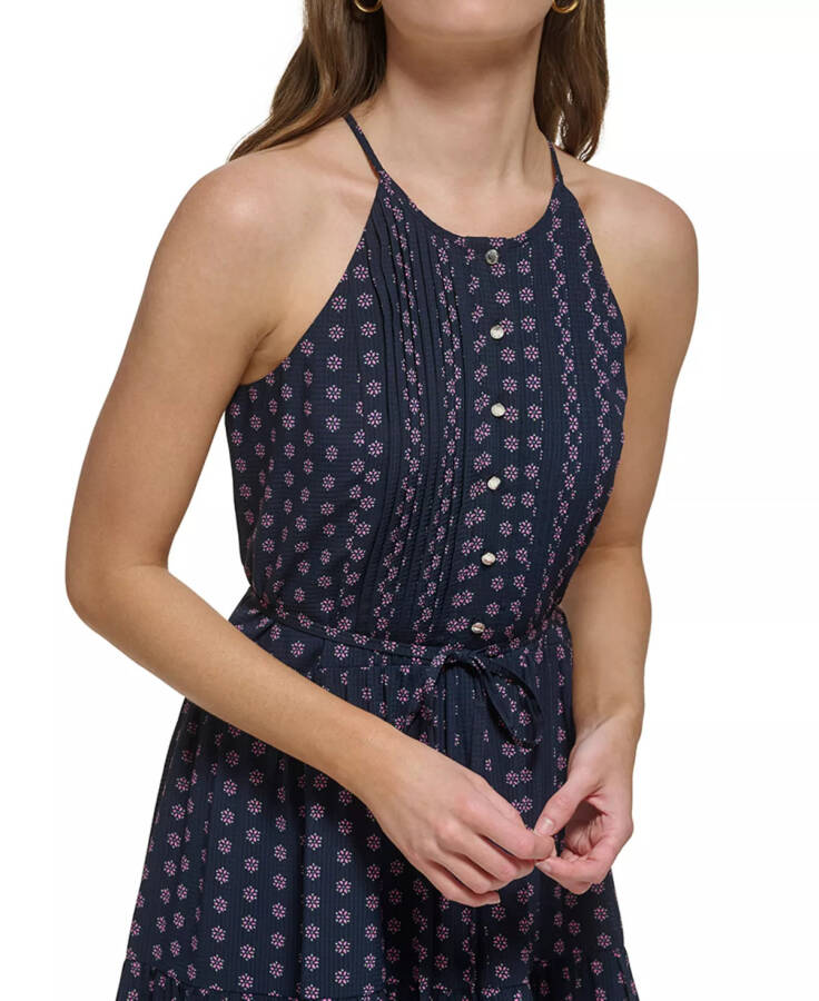 Ayollar uchun Bella gulli naqshli Halter midi libos Sky Captain Multi - 7