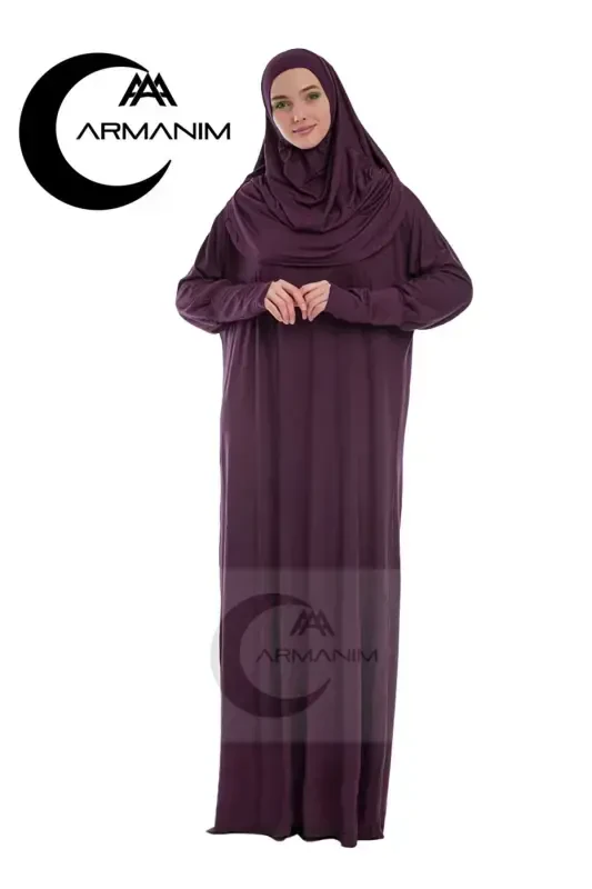 Ayollar uchun bir qismli namoz va umra libosi - TO'Q QIZIL - ARMANIM