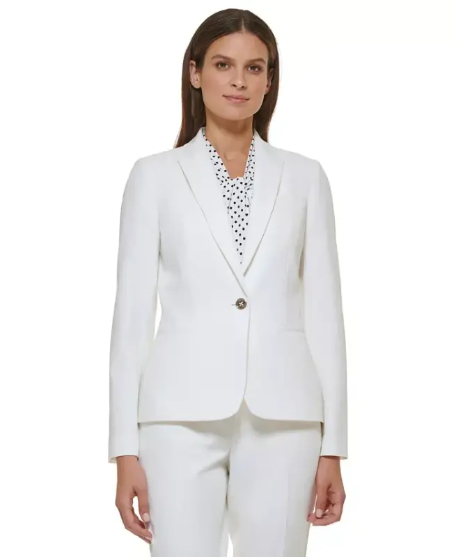 Women’s One-Button Blazer-Ivory - 1