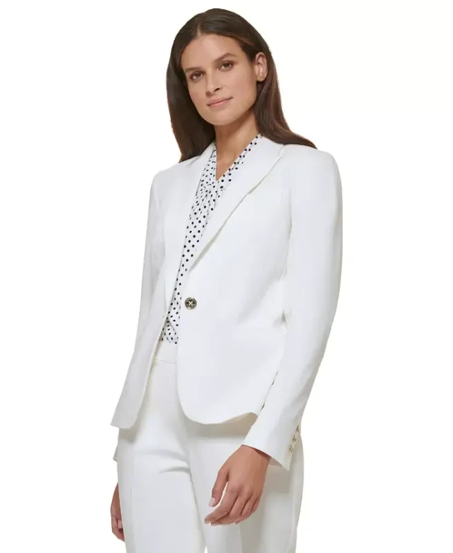 Women’s One-Button Blazer-Ivory - 3