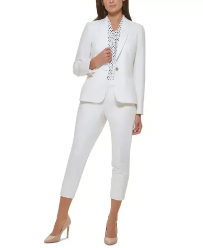 Women’s One-Button Blazer-Ivory - 5