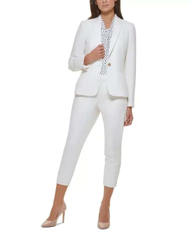 Women’s One-Button Blazer-Ivory - 5