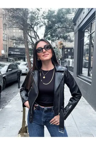 Ayollar uchun charm ko'ylagi - 5