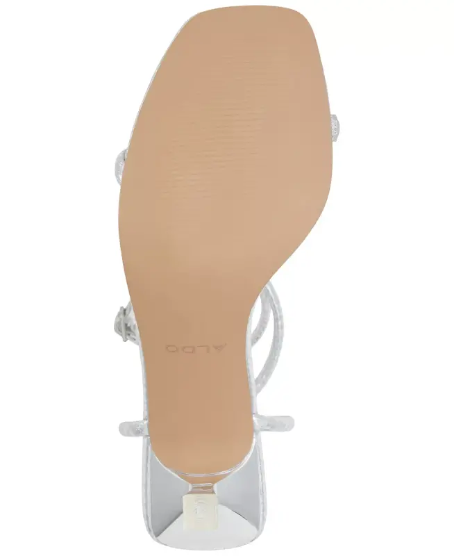 Ayollar uchun Dime Strappy to'piqli oyoq Bilagi zo'rlangan Sandallar-Kumush ilon belgisi - 11