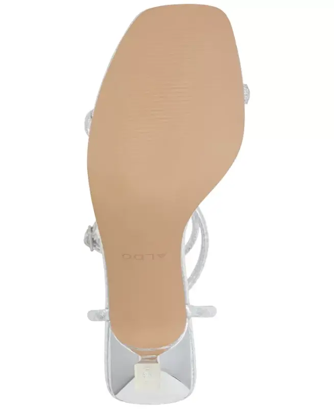 Ayollar uchun Dime Strappy to'piqli oyoq Bilagi zo'rlangan Sandallar-Kumush ilon belgisi - 5