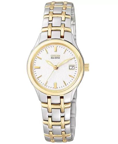 Ayollar uchun Eco-Drive ikki tonli zanglamaydigan po'lat bilaguzukli soat 25mm EW1264-50A - 1