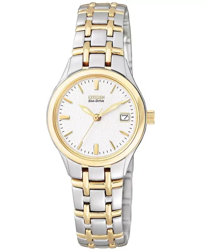 Ayollar uchun Eco-Drive ikki tonli zanglamaydigan po'lat bilaguzukli soat 25mm EW1264-50A - 1