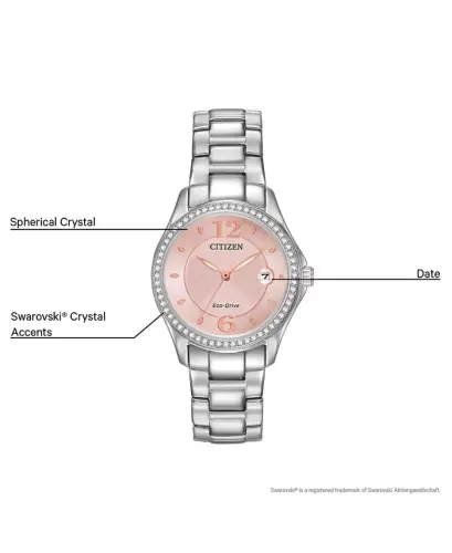 Ayollar uchun Eco-Drive zanglamaydigan po'lat bilaguzukli soat 29mm FE1140-86X - 4