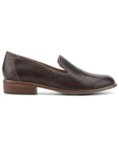 Ayollar uchun Edna yassi slip-on loferlari - To'q jigarrang ilon terisi - 4