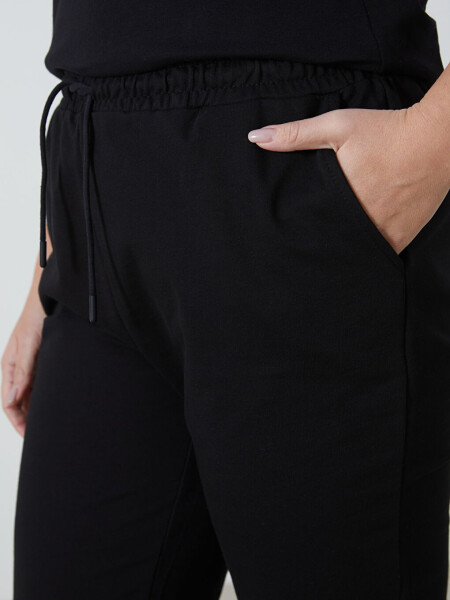 Ayollar uchun elastik kamarli oddiy jogger shim pants - 3