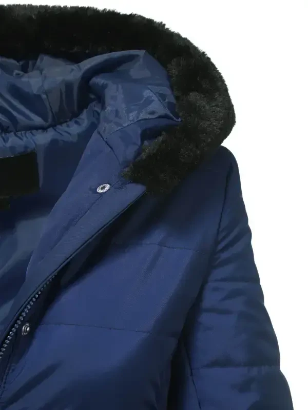 Ayollar uchun engil, patirga to'ldirilgan, kaputli parka palto - 3