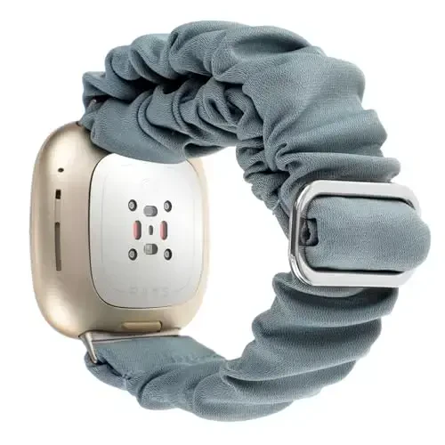 Ayollar uchun Fitbit Versa 3/Versa 4/Sense/Sense 2 tasmalari bilan mos keladigan sozlanishi mumkin bo'lgan rezinka bantlar, Elastik bilaguzuk Qulay elastik rezinka Aqlli soat tasmasi Yumshoq mato mato tasma - 3