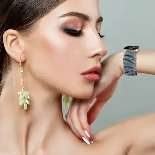 Ayollar uchun Fitbit Versa 3/Versa 4/Sense/Sense 2 tasmalari bilan mos keladigan sozlanishi mumkin bo'lgan rezinka bantlar, Elastik bilaguzuk Qulay elastik rezinka Aqlli soat tasmasi Yumshoq mato mato tasma - 6