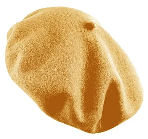 Ayollar uchun fransuzcha beret shapka, tekis rangli, oddiy junli klassik an'anaviy rassom qalpoq - WOMEN'S (1)