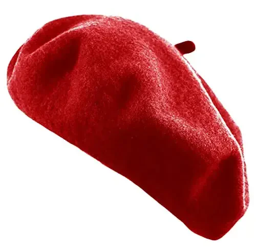 Ayollar uchun fransuzcha beret shlyapasi, bir xil rangli, oddiy junli klassik an'anaviy rassom qalpoq - WOMEN'S
