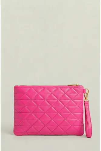 Ayollar uchun fuchsia uchburchak naqshli portfel kichkina sumkasi 