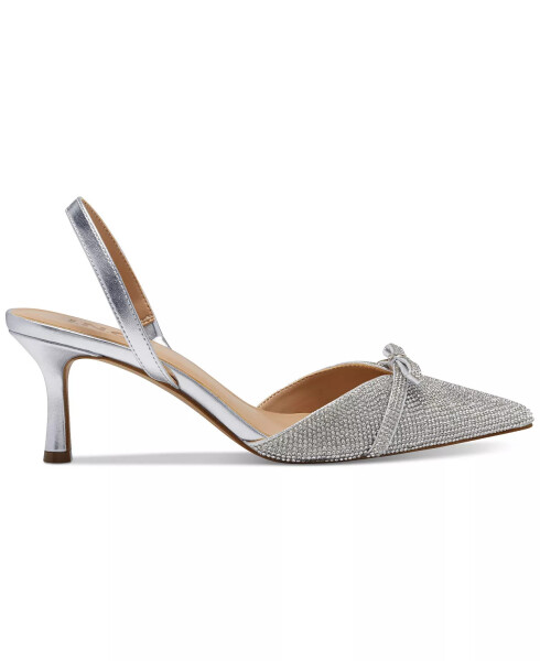 Ayollar uchun Gelsey Slingback Kitten-Heel Pompalari, Modazone Silver Crystal uchun yaratilgan - 3