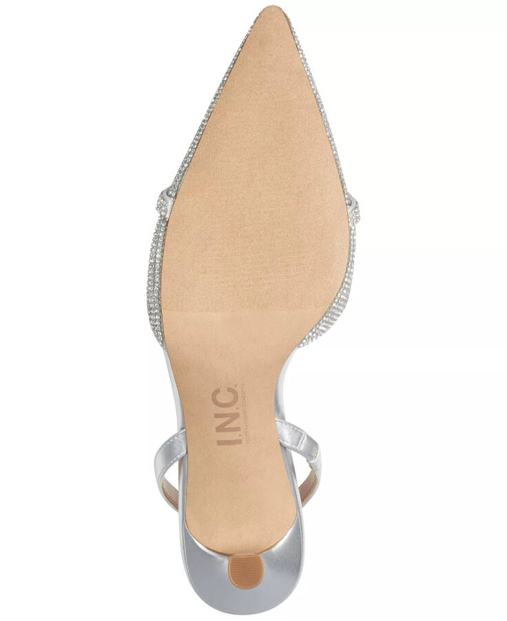 Ayollar uchun Gelsey Slingback Kitten-Heel Pompalari, Modazone Silver Crystal uchun yaratilgan - 6