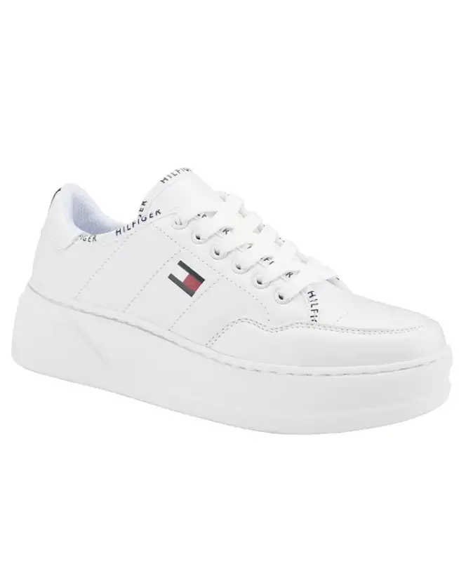 Ayollar uchun Grazie engil trikoli bog'lamali sport poyafzal - oq - TOMMY HILFIGER