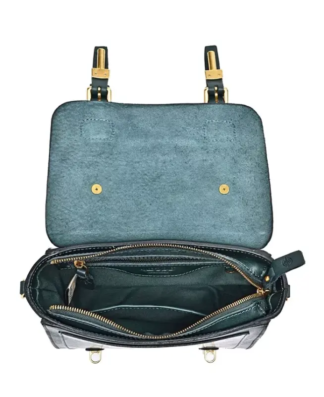 Ayollar uchun haqiqiy charm Focus mini sumkasi - Teal - 3