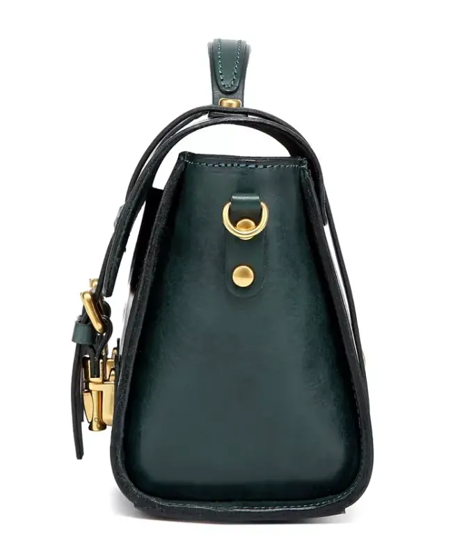 Ayollar uchun haqiqiy charm Focus mini sumkasi - Teal - 6