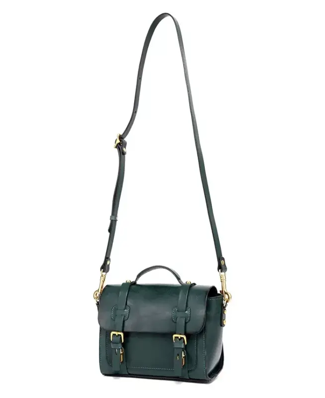 Ayollar uchun haqiqiy charm Focus mini sumkasi - Teal - 9