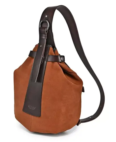 Ayollar uchun haqiqiy charm ромашка Sling Sumkasi-Jigarrang - 4