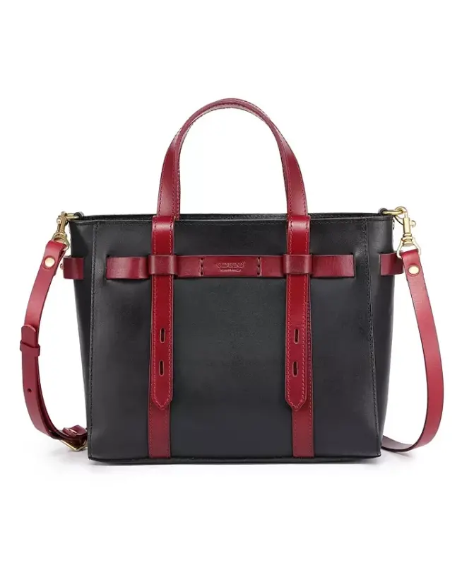Ayollar uchun haqiqiy charm Westland Minit Tote sumkasi - Qora - OLD TREND