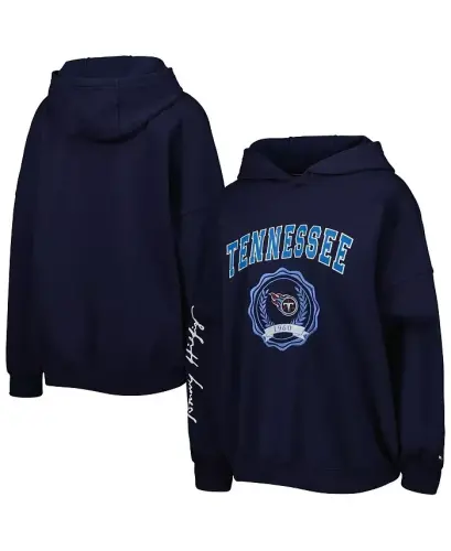Ayollar uchun harbiy-dengiz Tennessee Titans Becca tushirilgan yelkali pulover xudi - Harbiy-dengiz - 1