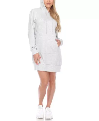 Ayollar uchun Hoodie Sviter Ko'ylak - Och kulrang - 3