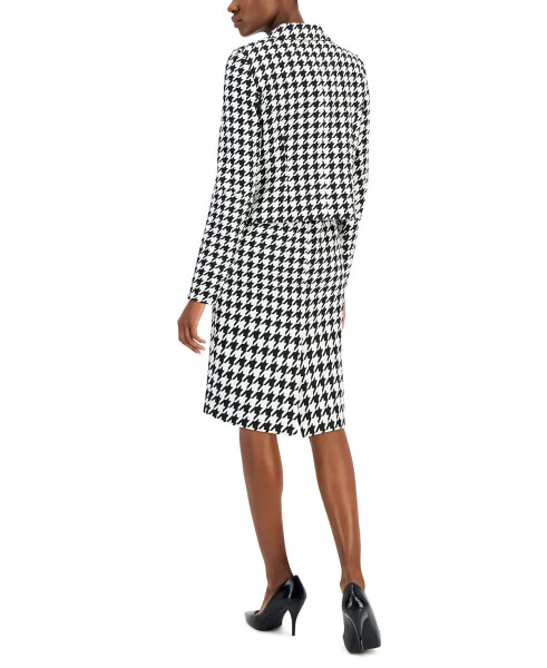 Ayollar uchun Houndstooth Jaket va Ko'ylak to'plami Qora/Fil suyagi - 2