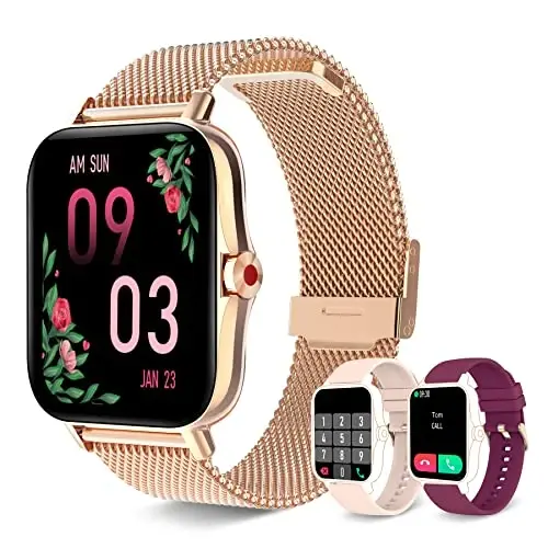 Ayollar uchun Iaret Smart Watch (Qo'ng'iroq qabul qilish/terish), Fitness Tracker Android iOS telefonlari uchun suv o'tkazmaydigan aqlli soat 1,7