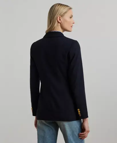 Ayollar uchun ikki qatorli junli krep pidjak - Lauren Navy - 2