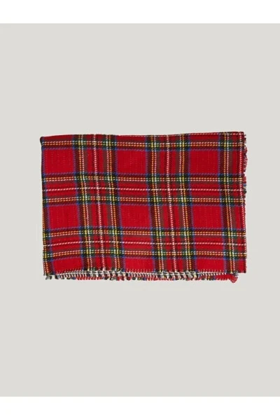 Ayollar uchun ikki tomonlama skotch naqshli qizil sharf - 5