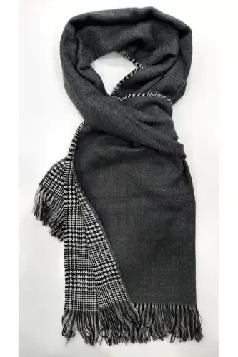 Ayollar uchun ikki tomonlama yumshoq matoli sharf qora-qora - 1