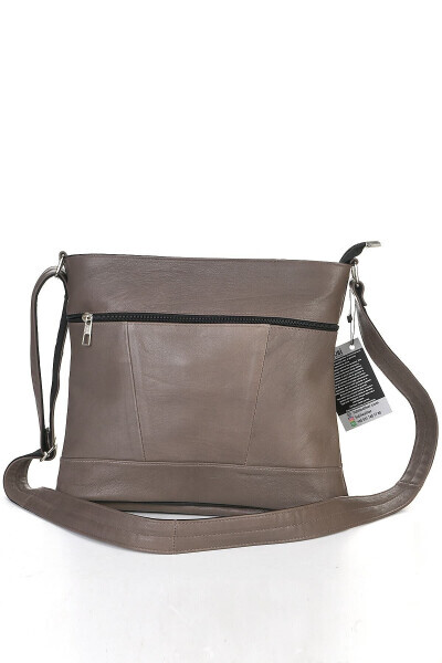 Ayollar uchun jigarrang haqiqiy charmli crossbody xalta - 6