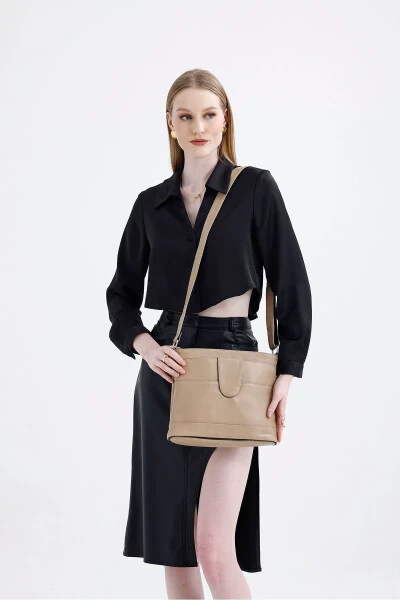 Ayollar uchun jigarrang haqiqiy charmli crossbody xalta - FUBILEATHER