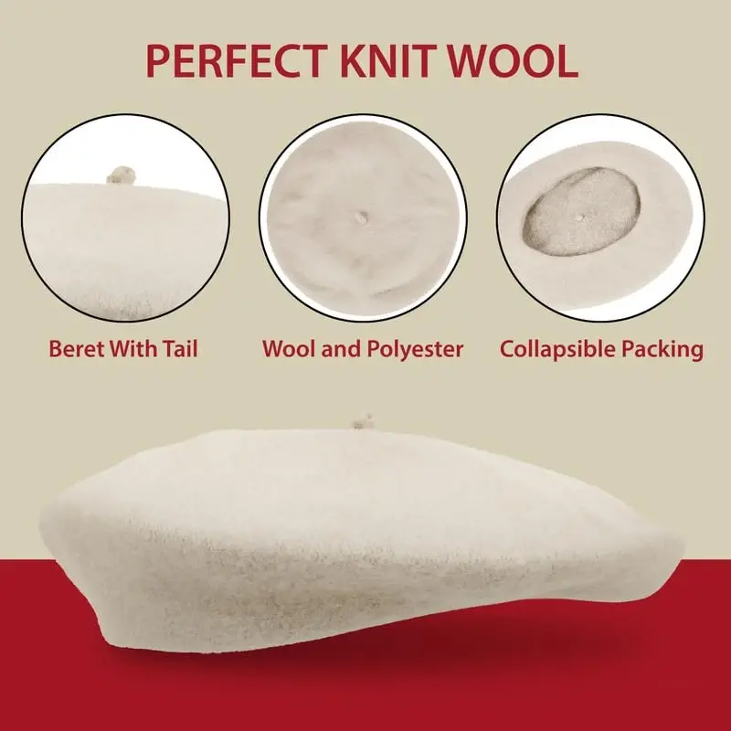 Ayollar uchun Kangaroo Beret Shlyapalar, Klassik Frantsuz Moda Aksessuari - 5