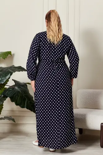 Ayollar uchun katta hajmli polka nuqta ko'ylak - 7